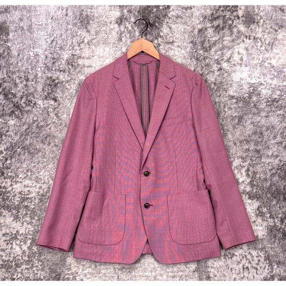 Bonobos Blazer 38 Mens Pink Italian Wool Jacket Unlined Slim Fit - Picture 1 of 11